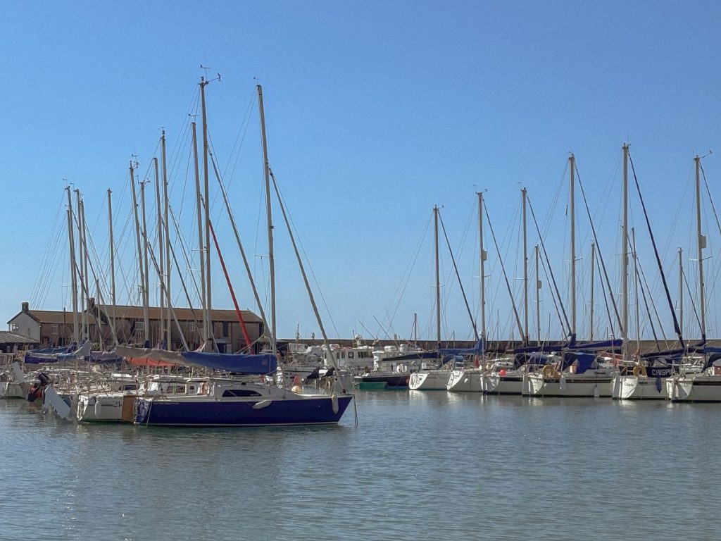 Boats in the harbour at Lyme Regis