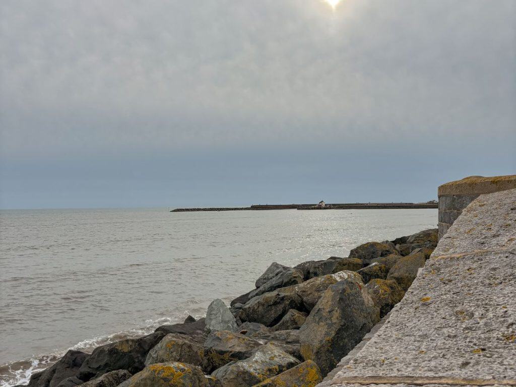 Viewing looking west across Lyme Regis in winter