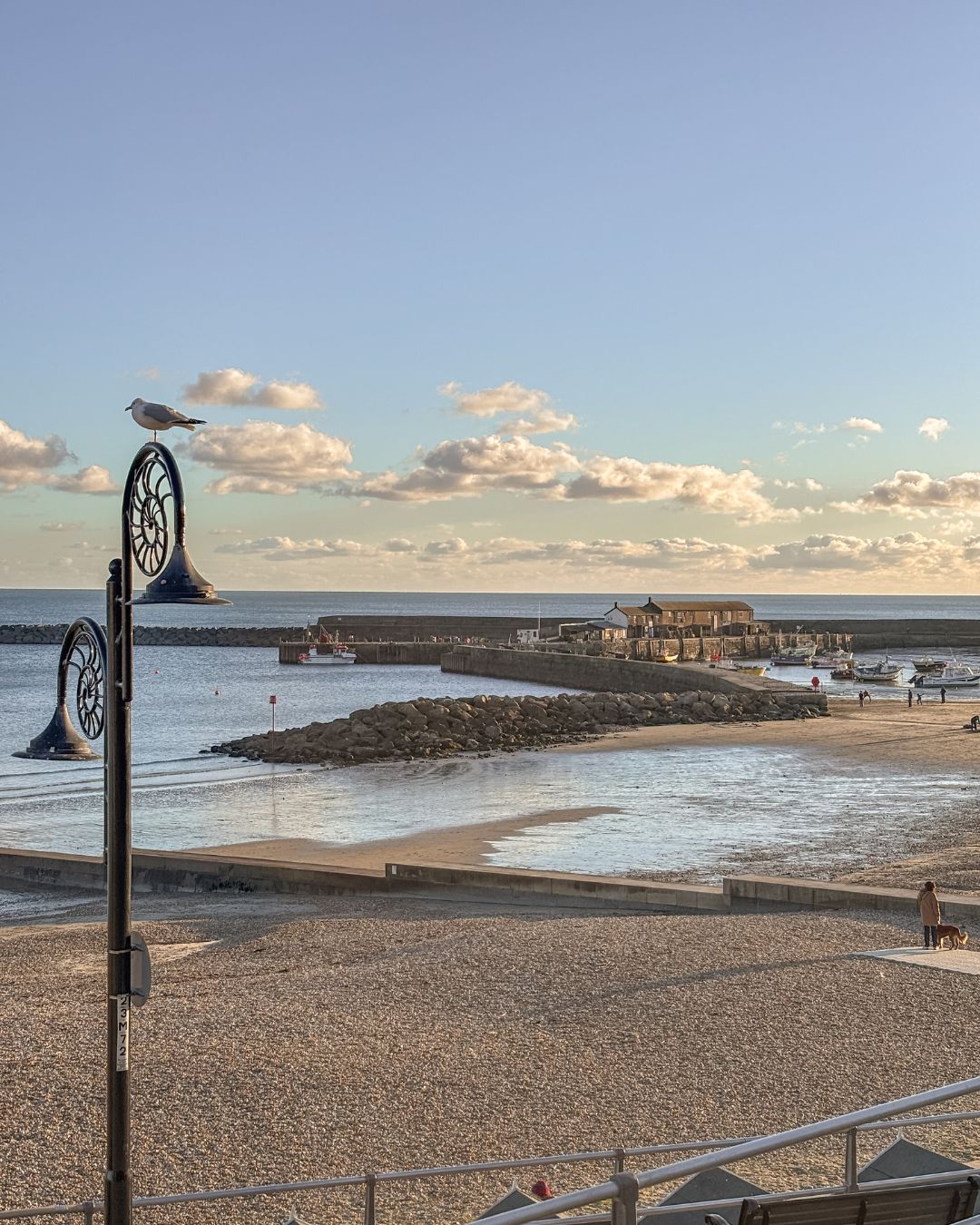 View over to the Cobb, Lyme Regis, Dorset