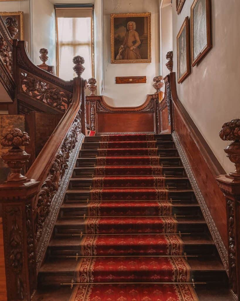 The fabulous grand staircase at Dunster Castle