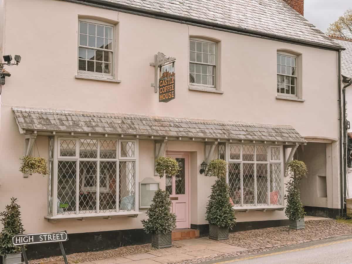 The beautiful frontage of the Castle Coffee House in Dunster, Somerset