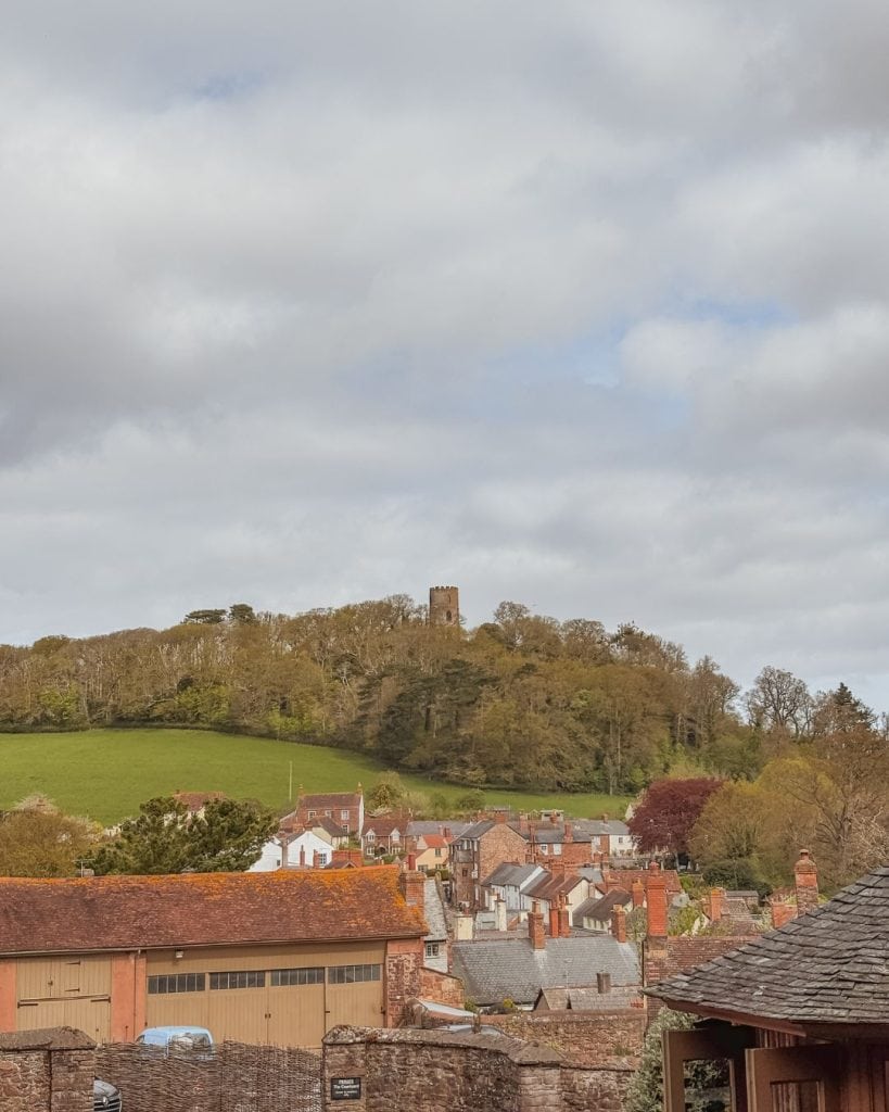 The view from Dunster Castle overlooking the village and Conygar Tower