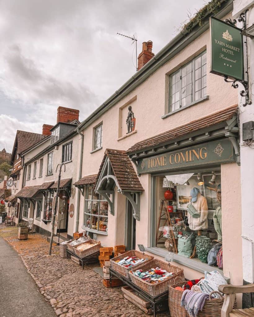 The beautiful Medieval High Street of Dunster in Somerset