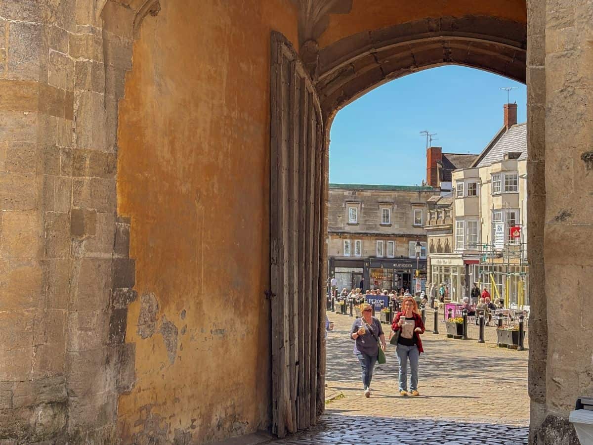 Archway looking through to Market Place in Wells, Sonerset