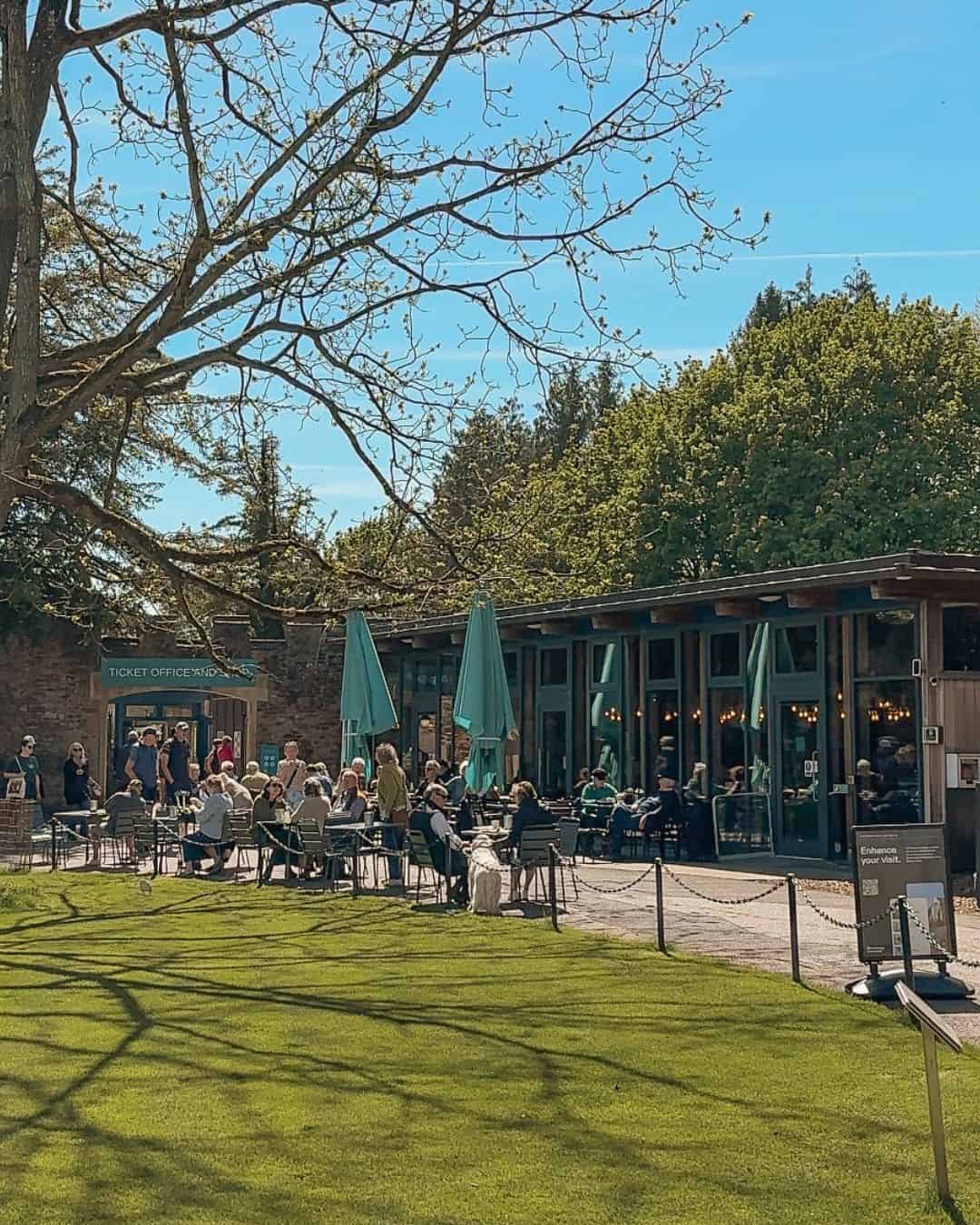 Bishop's Table cafe in the April sunshine in Wells, Somerset
