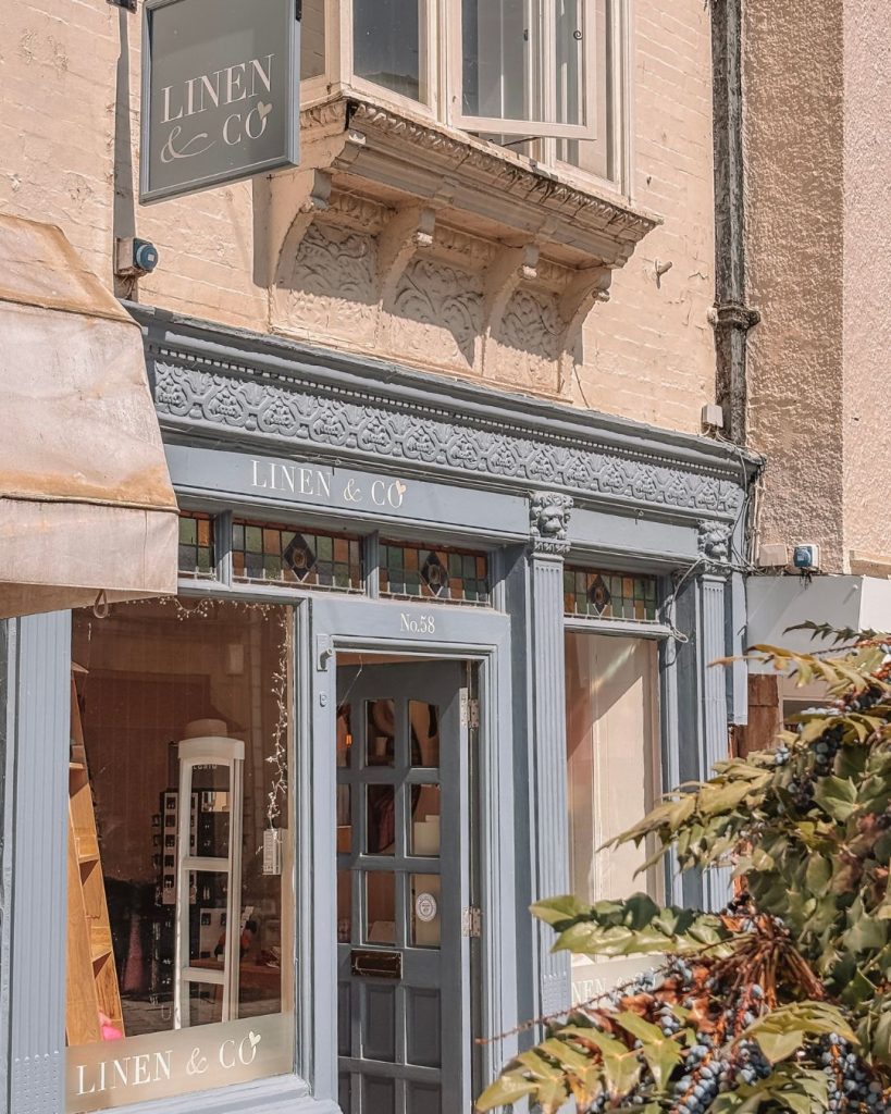 A beautiful blue shop front in Wells, Somerset