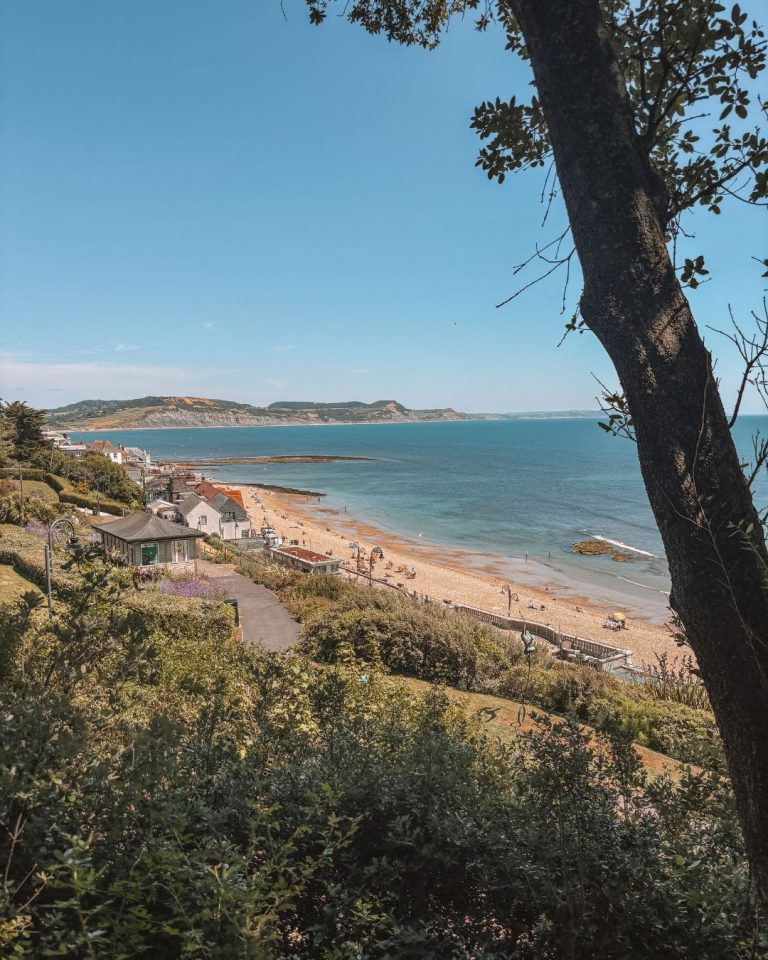 Lyme Regis seafront looking beautiful on a sunny July day