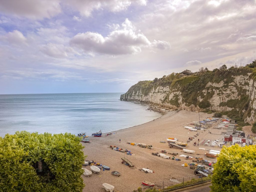The beach and boats at Beer, Devon