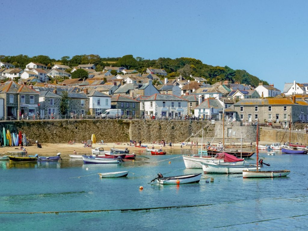 Boats in the harbour at Mousehole, Cornwall
